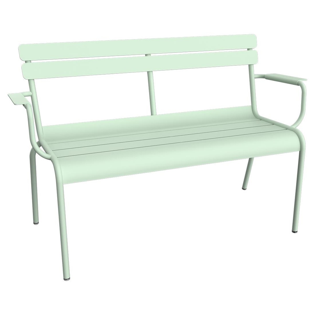 Fermob Luxembourg Banc de jardin 2 places Bleu cyan clair L 131 x l 55.5 x H86cm