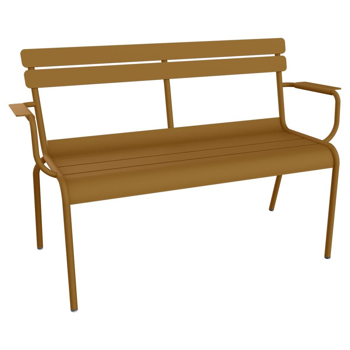 Fermob Luxembourg Banc de jardin 2 places Brun caramel L 131 x l 55.5 x H86cm