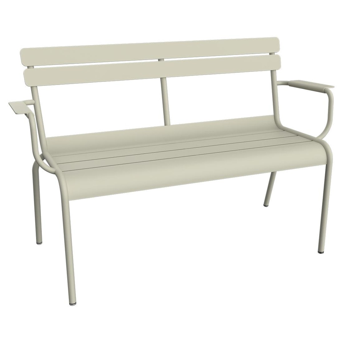 Fermob Luxembourg Banc de jardin 2 places Gris perle L 131 x l 55.5 x H86cm