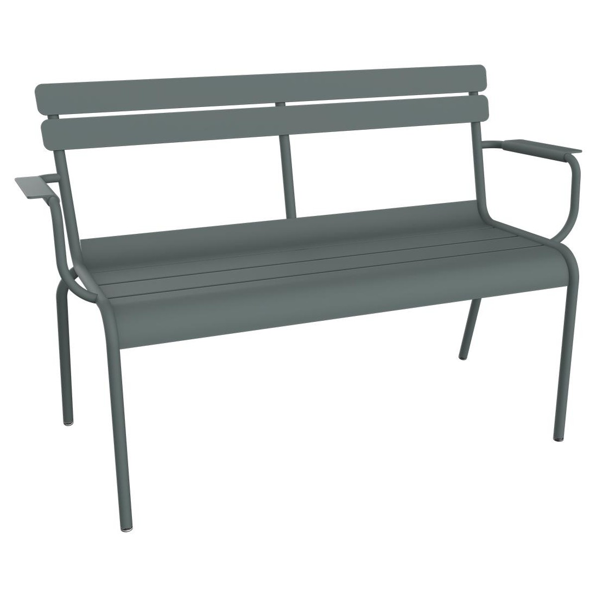 Fermob Luxembourg Banc de jardin 2 places Gris fumée L 131 x l 55.5 x H86cm