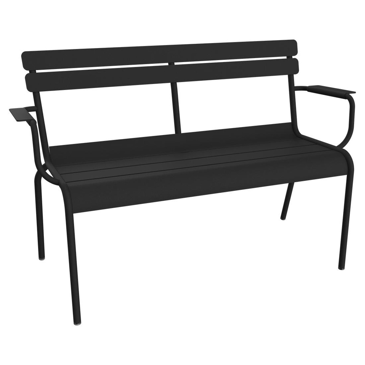 Fermob Luxembourg Banc de jardin 2 places Noir de carbone L 131 x l 55.5 x H86cm