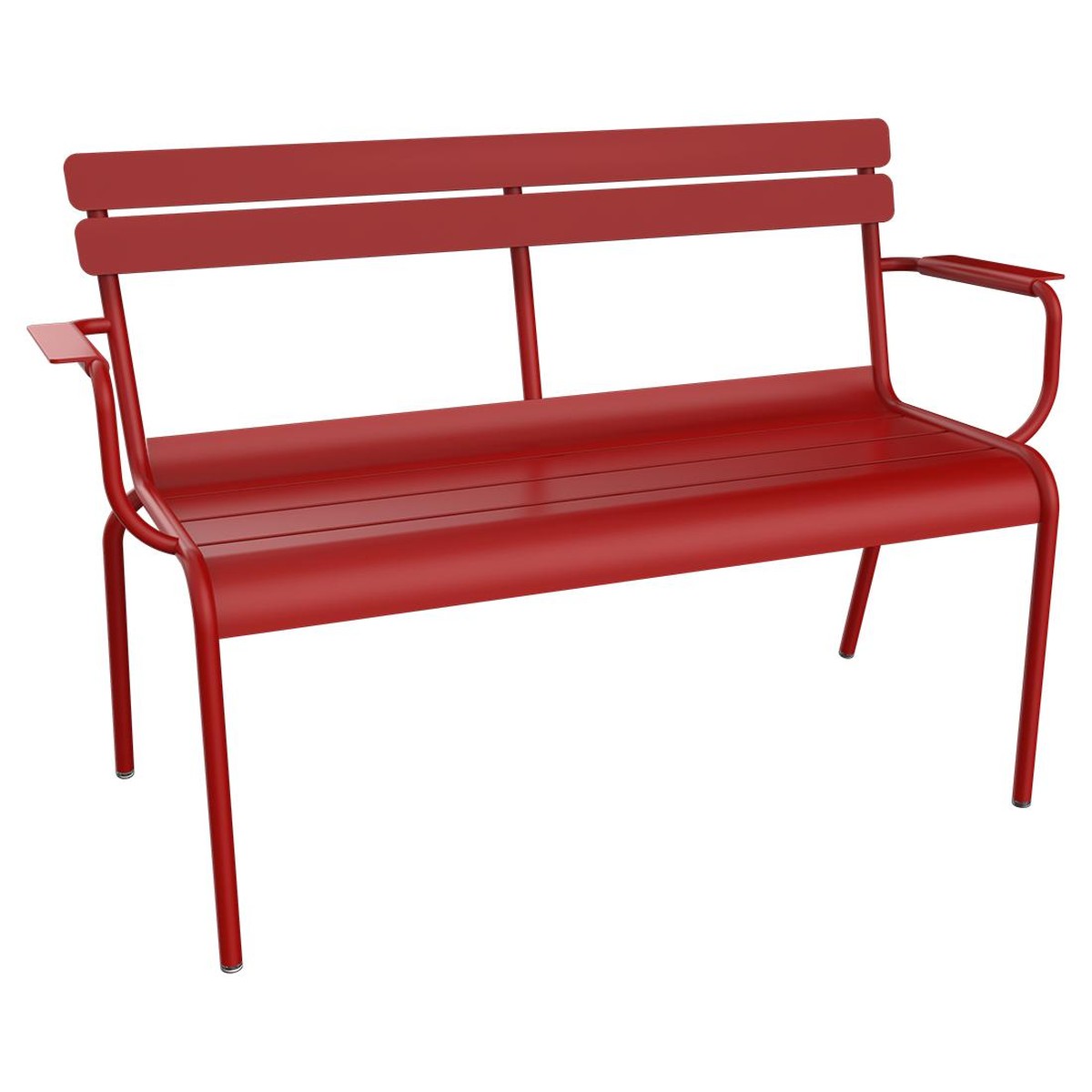 Fermob Luxembourg Banc de jardin 2 places Rouge cerise L 131 x l 55.5 x H86cm