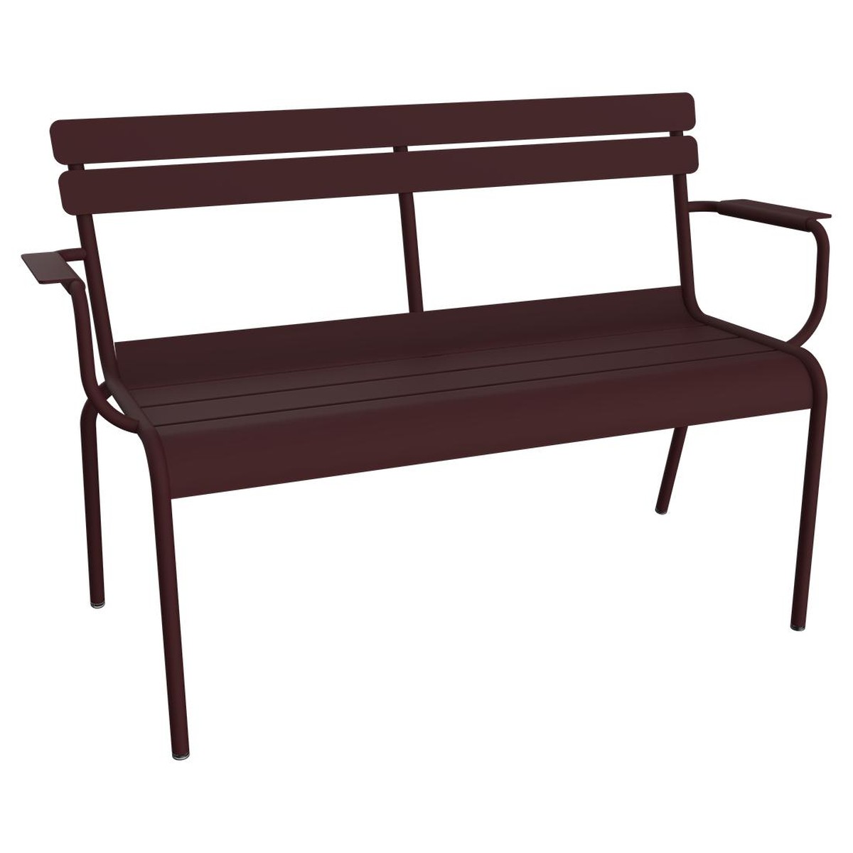 Fermob Luxembourg Banc de jardin 2 places Rouge lie de vin L 131 x l 55.5 x H86cm