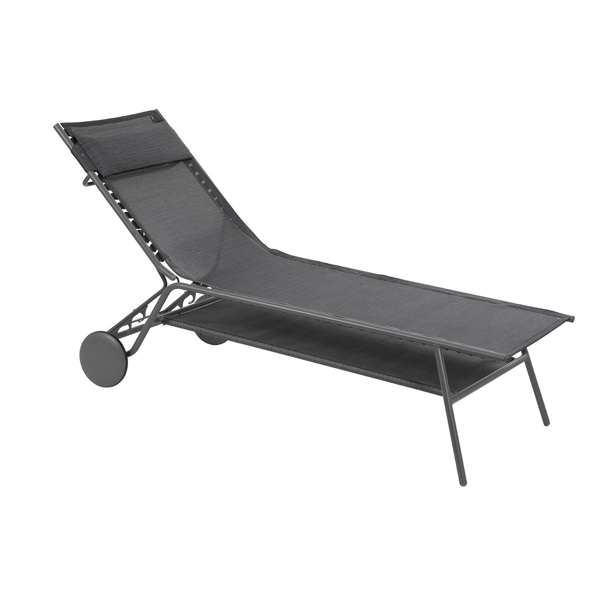 Lafuma Mobilier Miami Bain de soleil Miami Haut Batyline Noir ébène 31.5x198.5x77cm