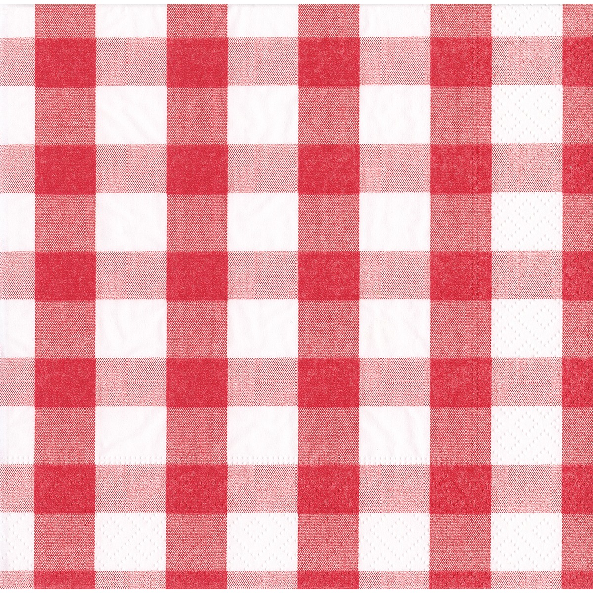 Caspari  Serviette Cocktail GINGHAM Rouge cerise 25x25cm