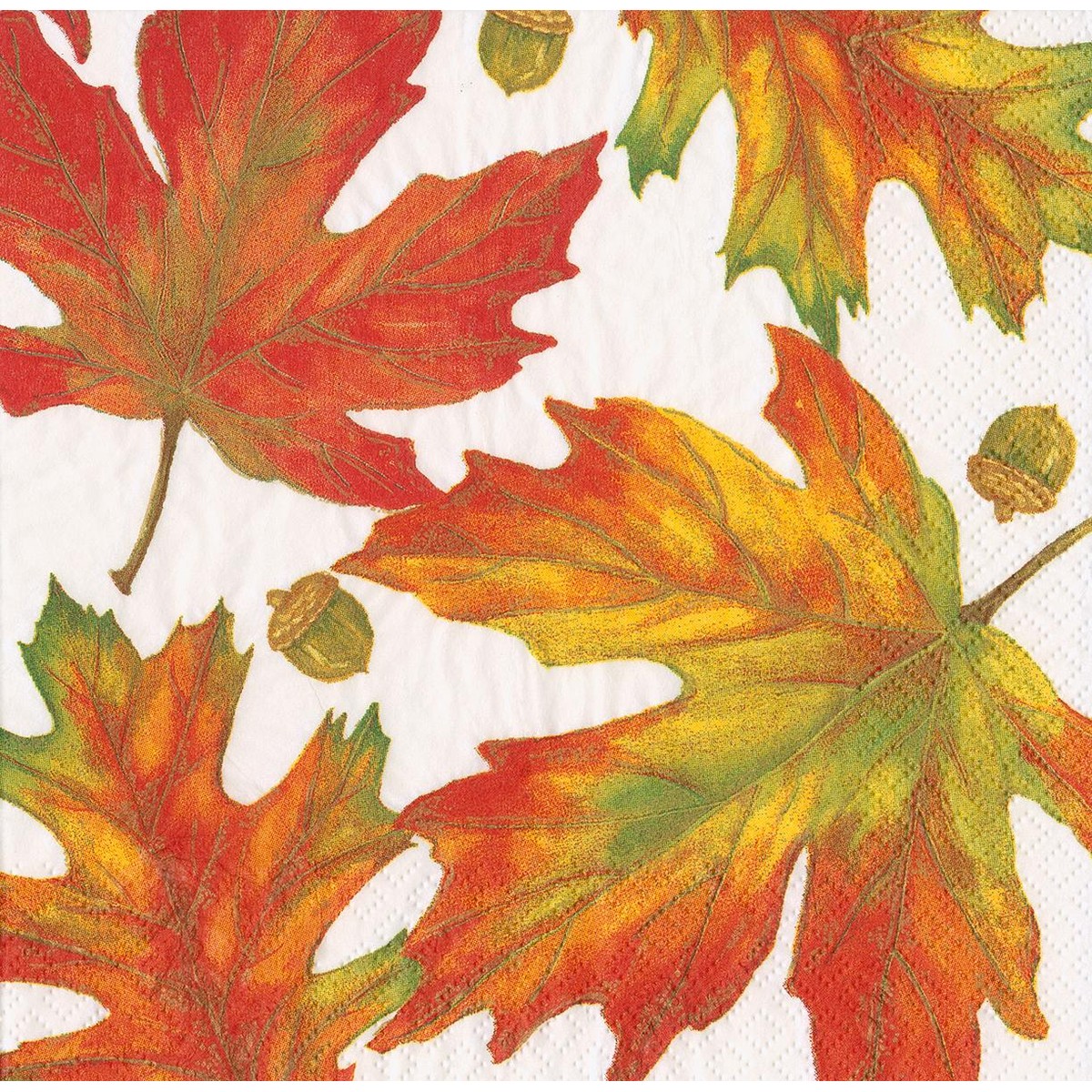 Caspari  Serviette Lunch Autumn hues Blanc 33x33cm