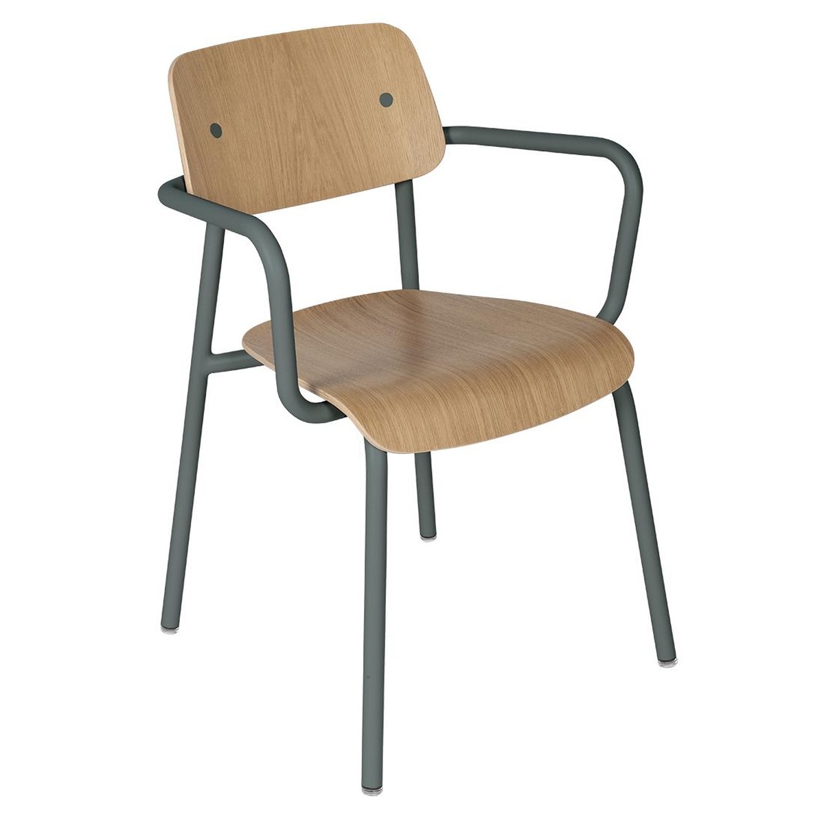 Fermob Studie Fauteuil de repas Studie Chêne Gris fumée L 53 x l 57 x H81cm