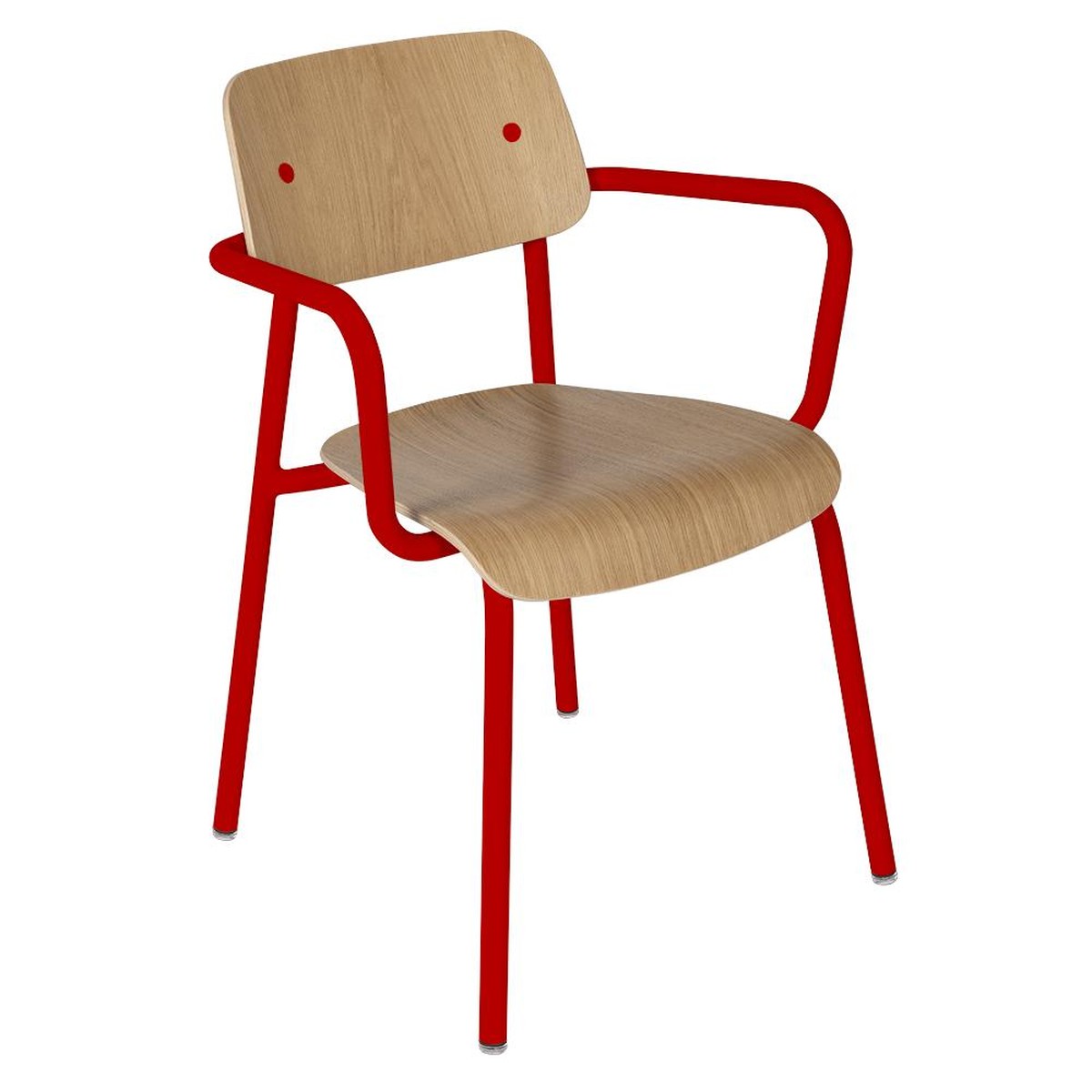 Fermob Studie Fauteuil de repas Studie Chêne Rouge cerise L 53 x l 57 x H81cm