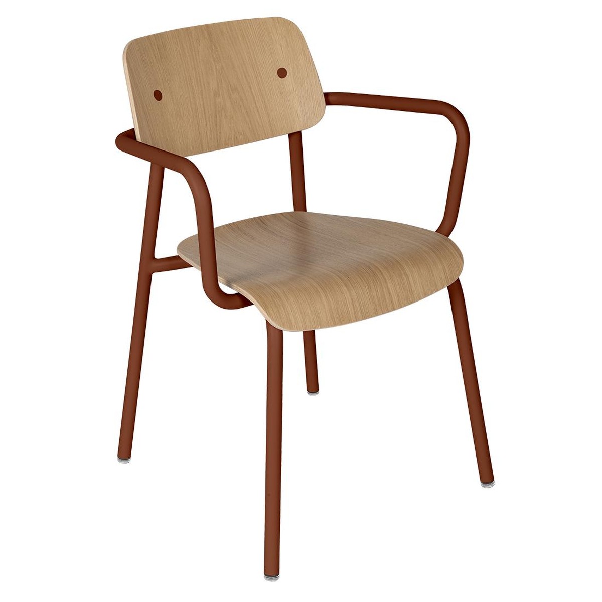 Fermob Studie Fauteuil de repas Studie Chêne Rouge ocre L 53 x l 57 x H81cm