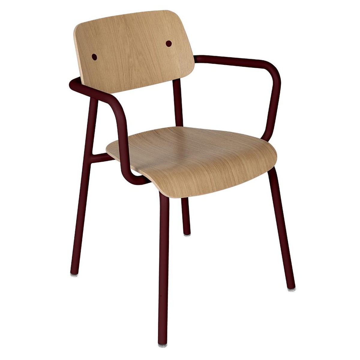 Fermob Studie Fauteuil de repas Studie Chêne Rouge lie de vin L 53 x l 57 x H81cm