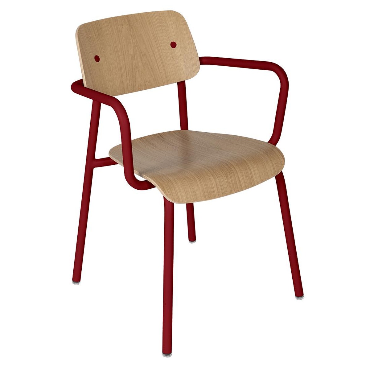 Fermob Studie Fauteuil de repas Studie Chêne Rouge groseille L 53 x l 57 x H81cm