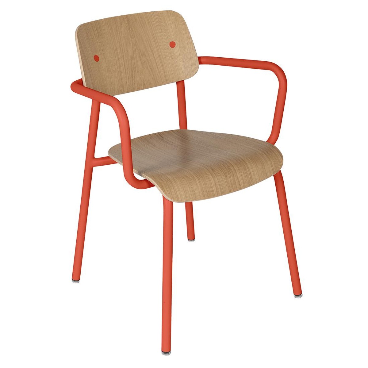 Fermob Studie Fauteuil de repas Studie Chêne Rouge saumon L 53 x l 57 x H81cm