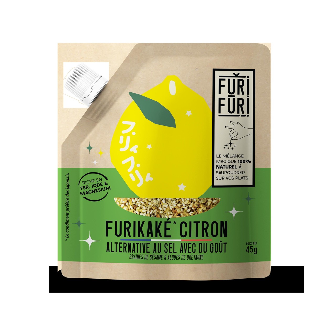 Furi & CO  Furikaké Citron- Sésame-Algues  45gr