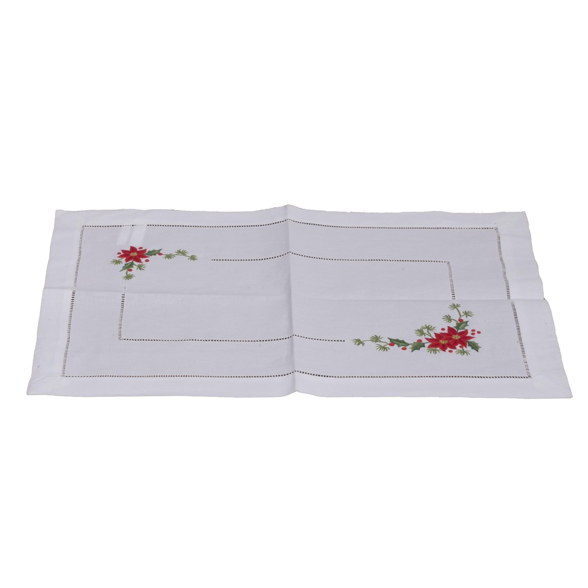 Schilliger Design  Set de table Poinsetia Blanc 33x48cm