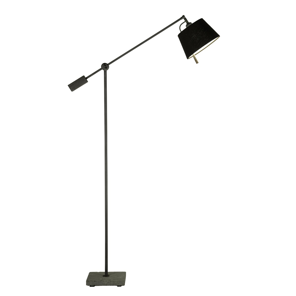 Frezoli Lighting  Lampadaire Penneli avec abat-jour Noir 115-165cm; Pied 20x20cm