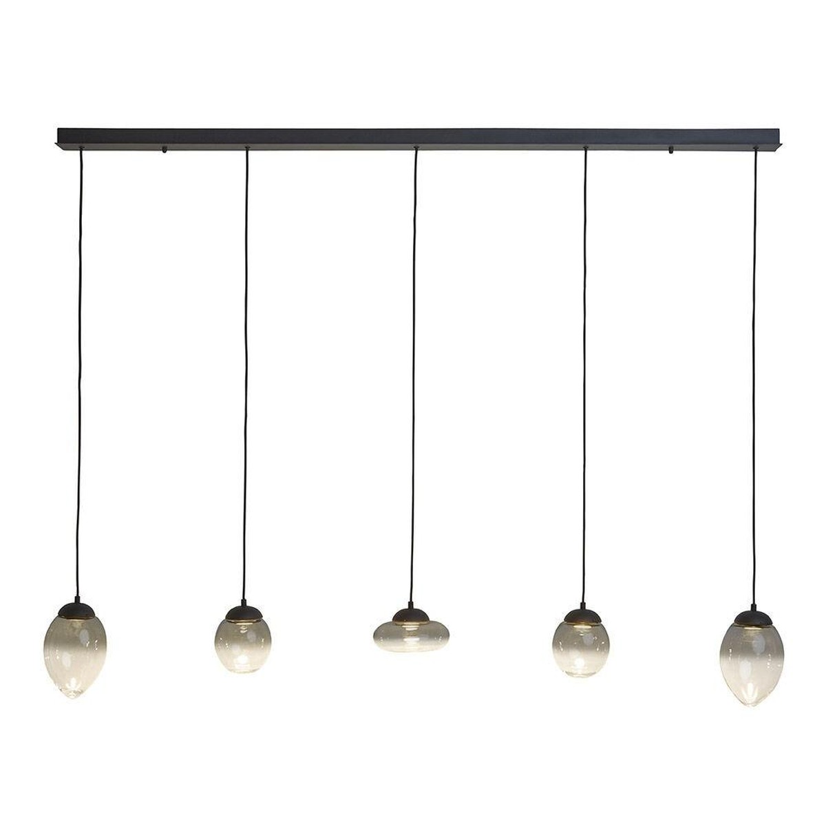 Frezoli Lighting  Suspension Vetroso 5 verre fumé  160x9xHmax 300cm