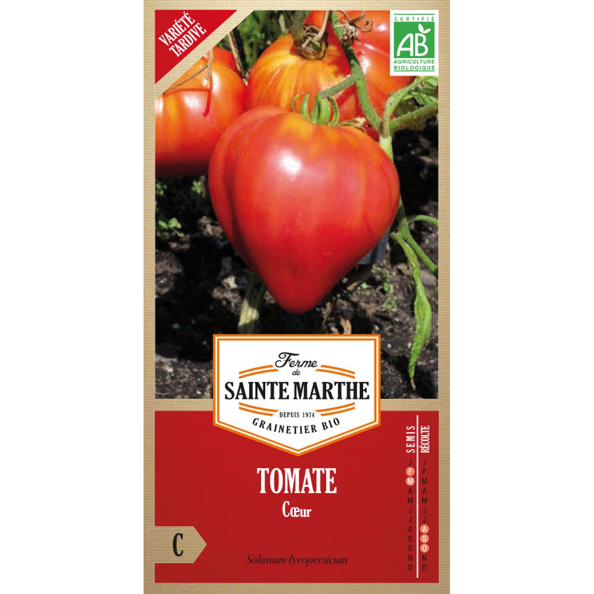 Ferme de Sainte Marthe  Tomate Cœur  Environ 50 Graines