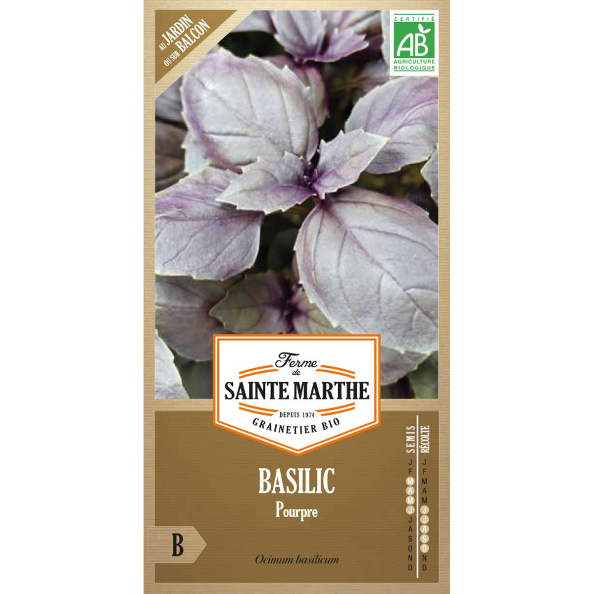 Ferme de Sainte Marthe  Basilic Pourpre  Environ 200 Graines