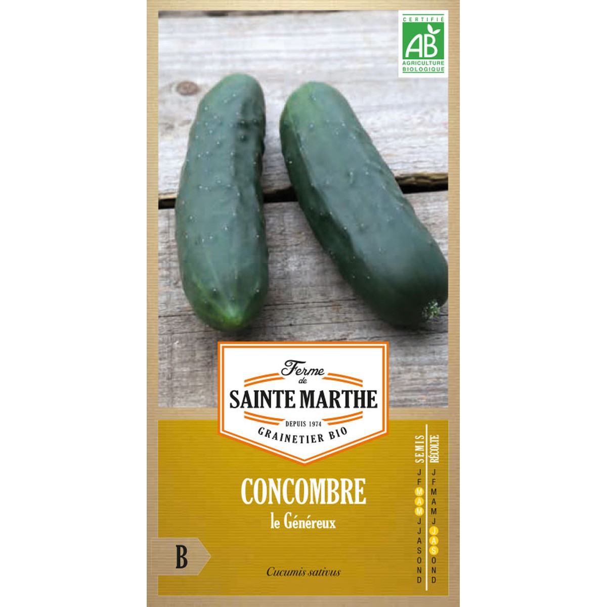 Ferme de Sainte Marthe  Concombre Le Généreux  Environ 20 Graines