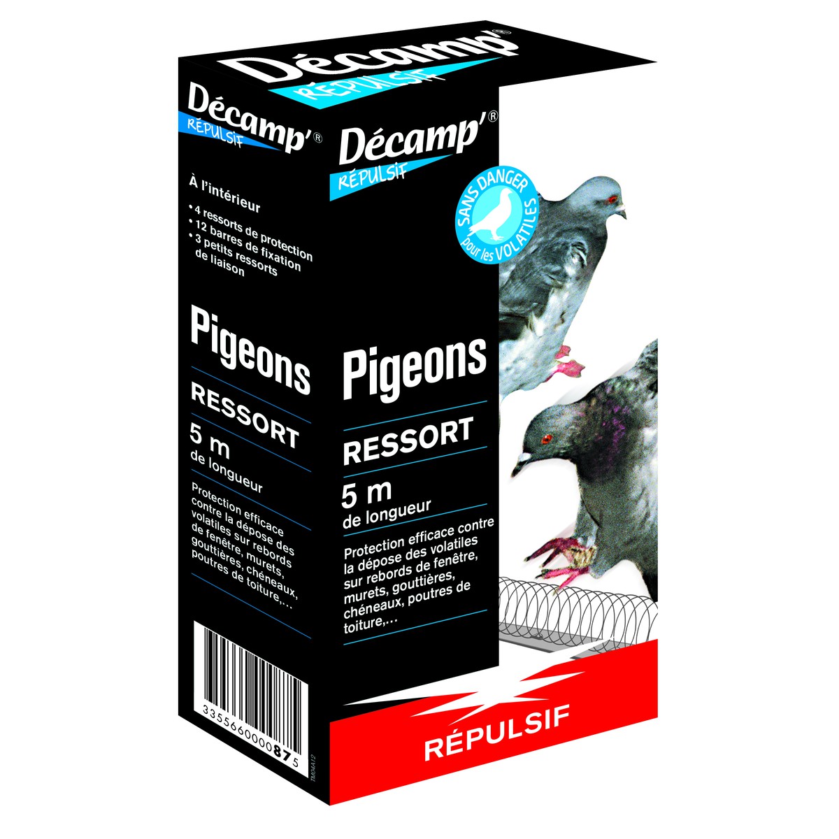 Décamp  Ressort Anti Pigeons Oiseaux  